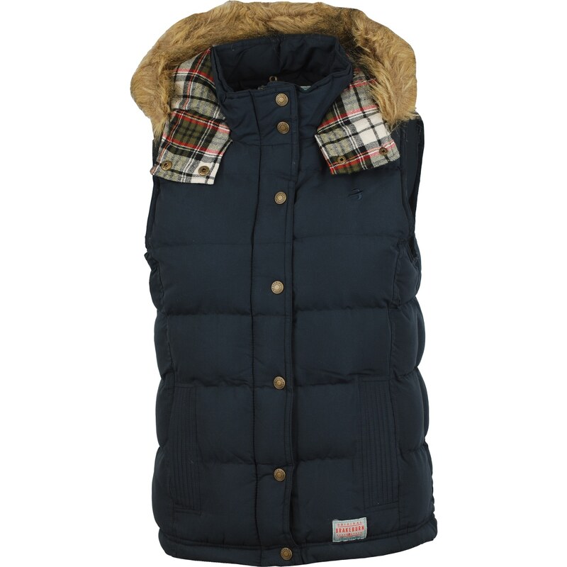 Brakeburn Gilet With Fur Trim Hood modrá M