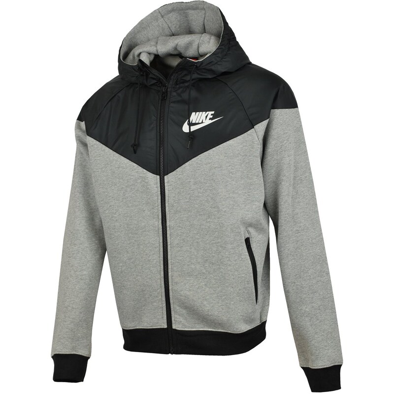 Nike Šusťáková bunda s fleecem šedá L