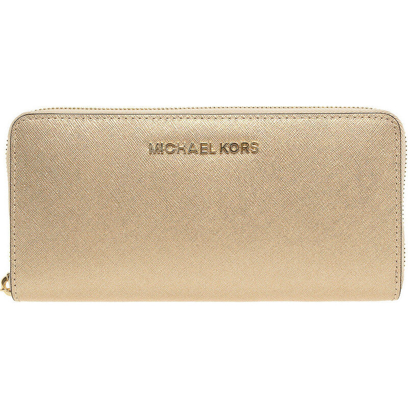 Luxusní peněženka Michael Kors jet set pale gold saffiano leather