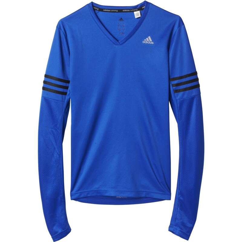 adidas Běžecké tričko dlouhý rukáv modrá L