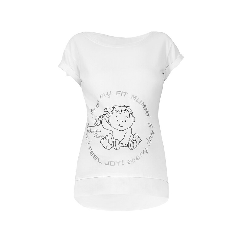 Feel JOY Těhotenské tričko Baby Joy - Bílá - 2 = L,XL