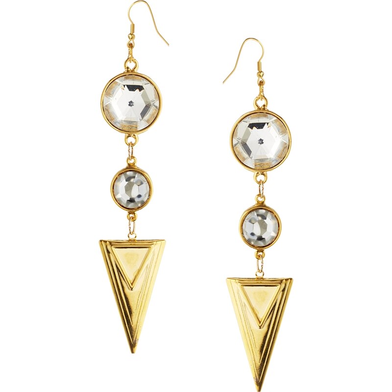 Gogo Philip Crystal And Triangle Drop Earrings