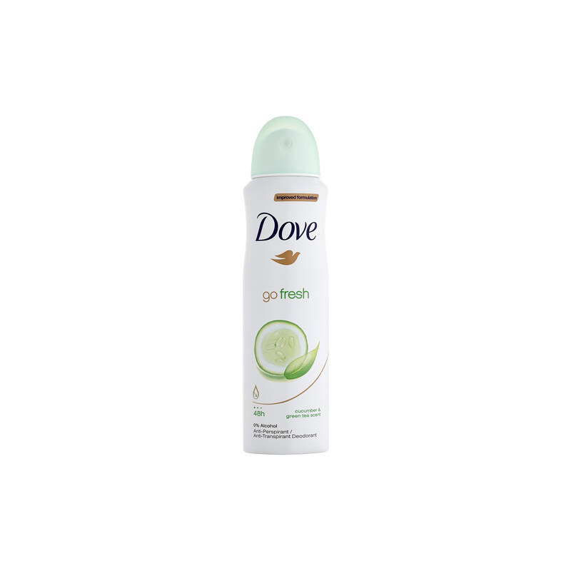 Dove Antiperspirant ve spreji Go Fresh s vůní okurky a zeleného čaje (Cucumber & Green Tea Scent)