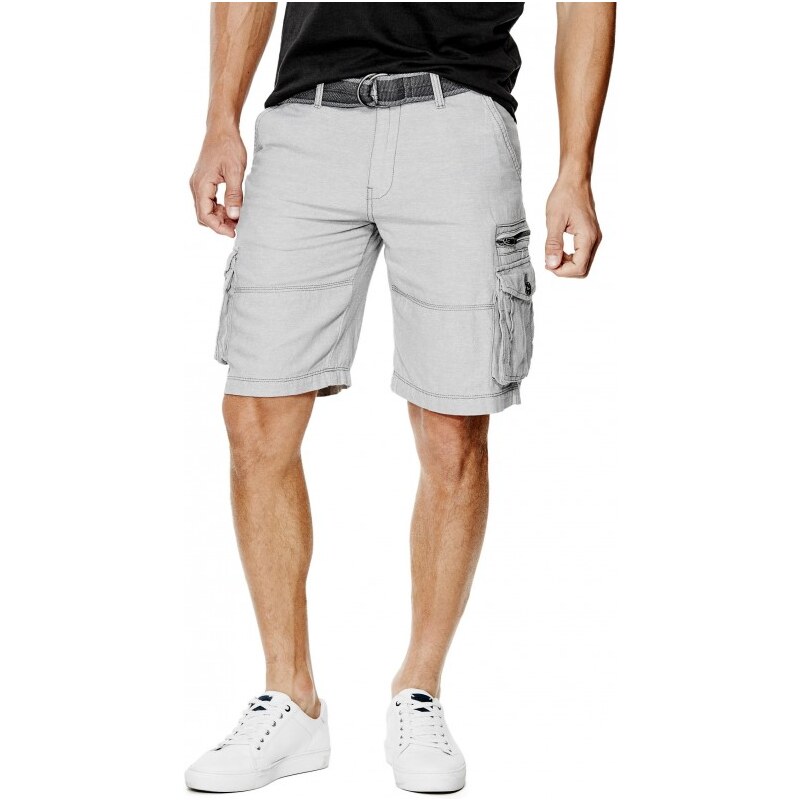 GUESS Willis Textured Cargo Shorts - frost grey