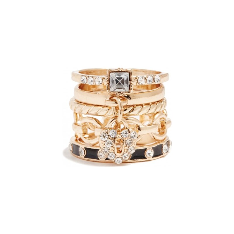 GUESS GUESS Gold-Tone Stacker Ring Set - gold