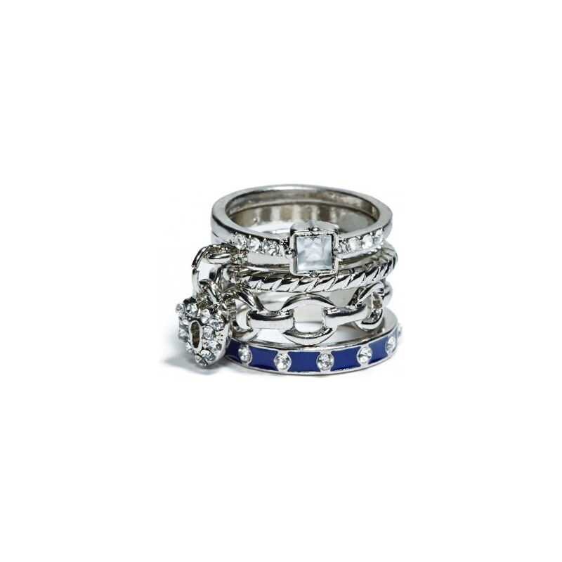 GUESS GUESS Silver-Tone Stacker Ring Set - silver