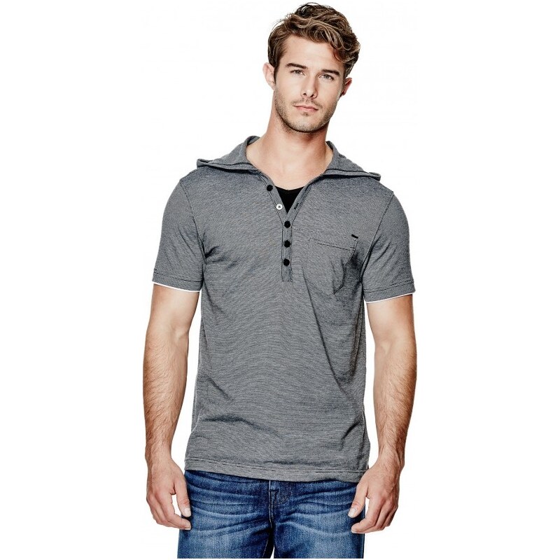 GUESS GUESS Bason Short-Sleeve Hoodie - jet black