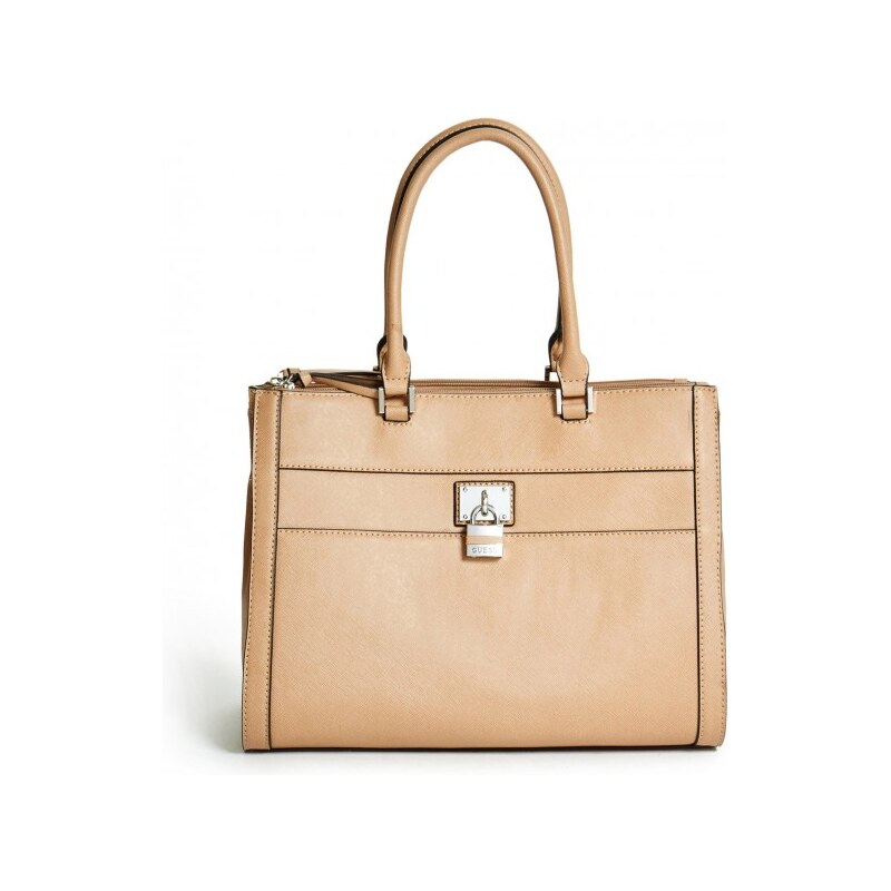 GUESS GUESS Delray Saffiano Carryall - sand