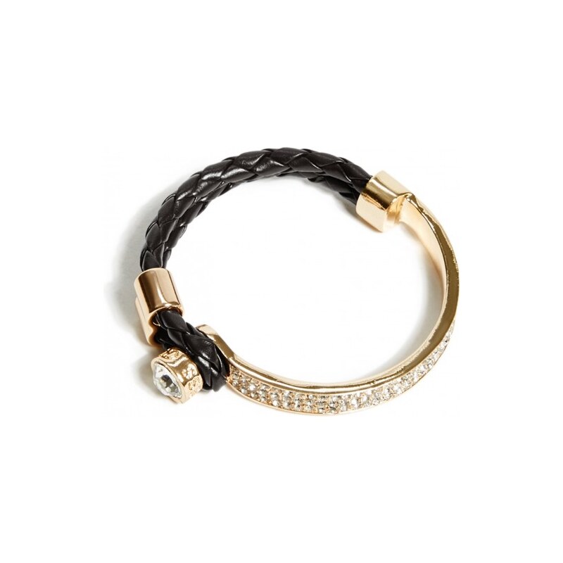 GUESS Woven Metal Bracelet - hnědá