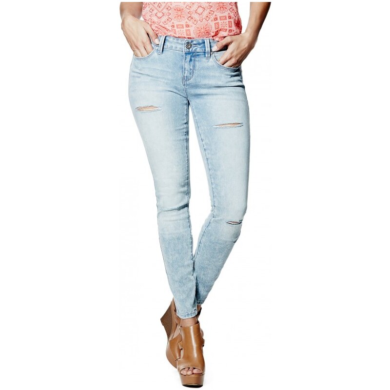 GUESS GUESS Sienna Curvy Skinny Jeans in Light Destroy Wash - light destroy wash