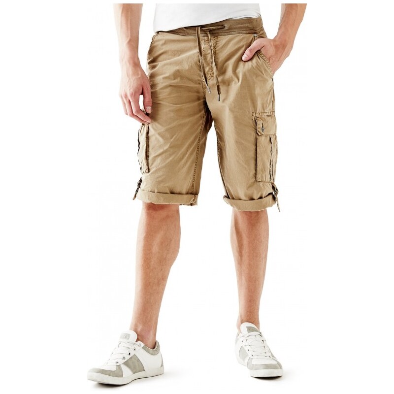 GUESS GUESS Knit-Waistband Utility-Fit Cargo Shorts - concord brown