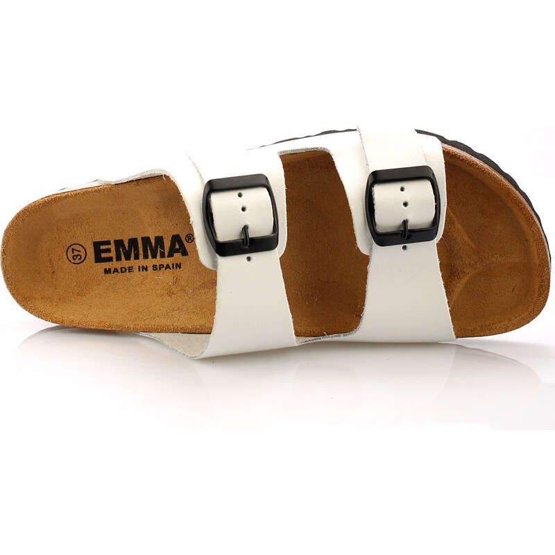 Bílé kožené zdravotní pantofle EMMA Shoes