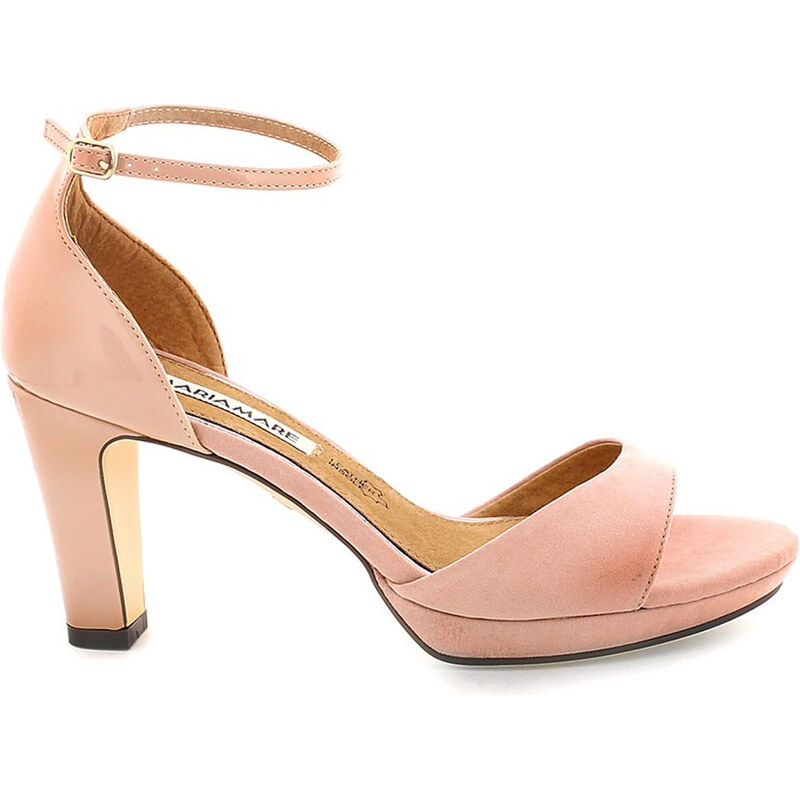Růžové sandály na podpatku s páskem MARIA MARE