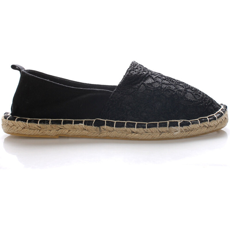 Černé espadrilky s krajkou Monshoe