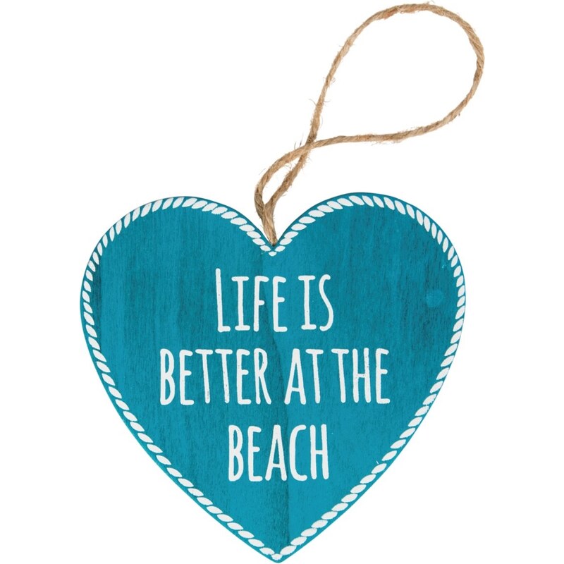Závěsné srdíčko Life is Better at the beach
