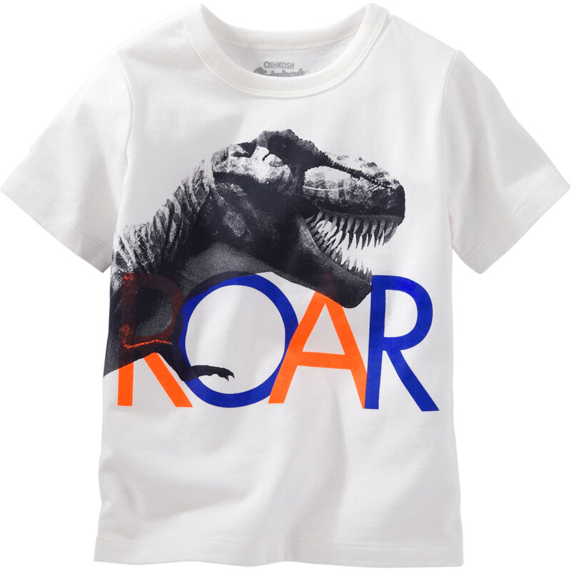 Oshkosh Chlapecké tričko s T-Rexem - bílé