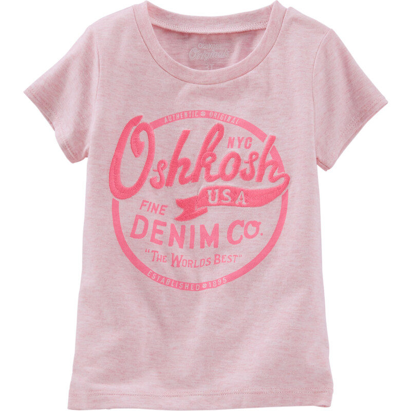 Oshkosh Dívčí tričko s nápisem - růžové