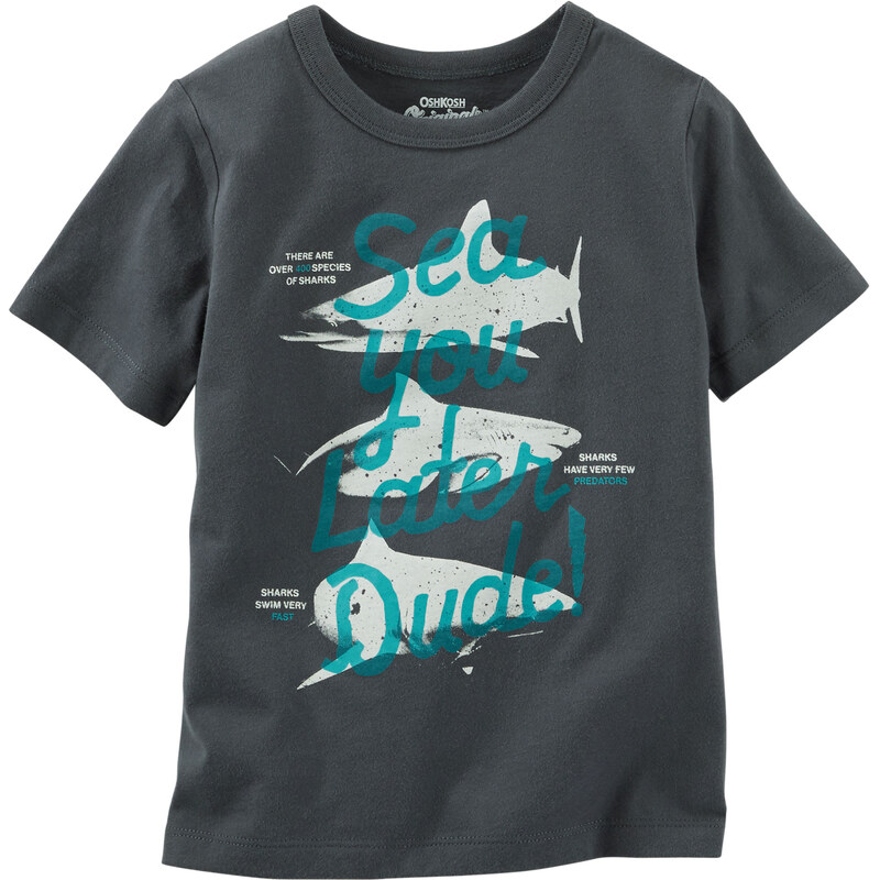 Oshkosh Chlapecké tričko se žraloky- černé