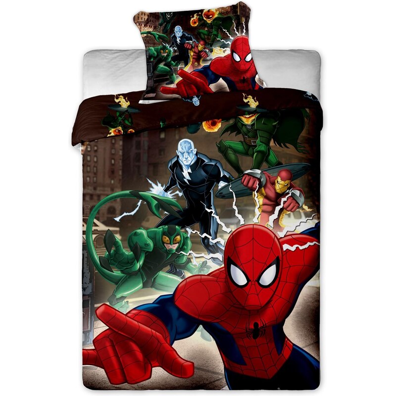 Jerry Fabrics Dětské oboustranné povlečení Spiderman, 140x200 cm/70x90 cm