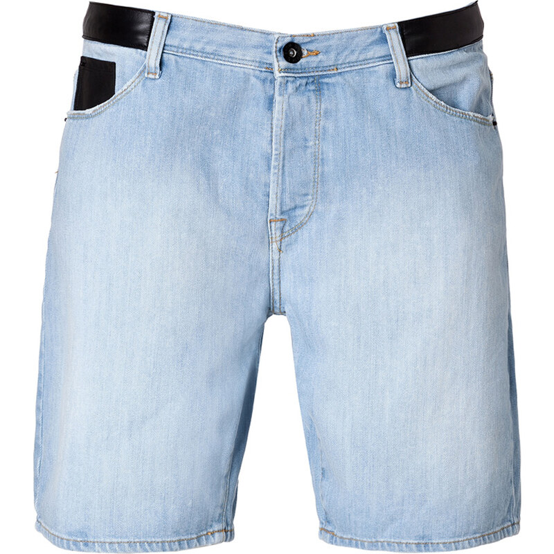 Each Other Jean Shorts with Leather Trim