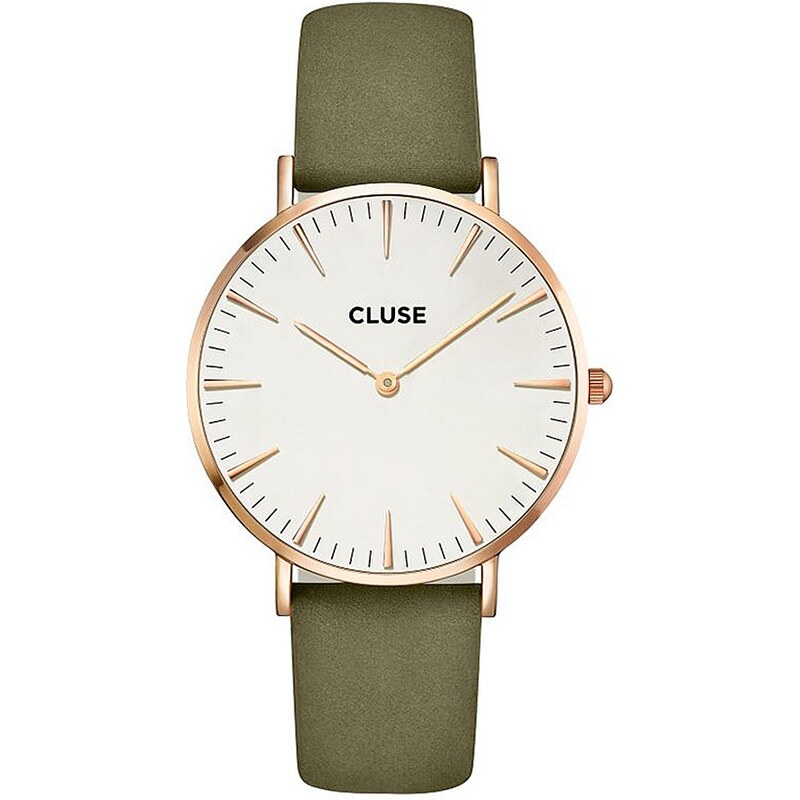 hodinky Cluse La Bohéme Rose Gold - White/Olive Green