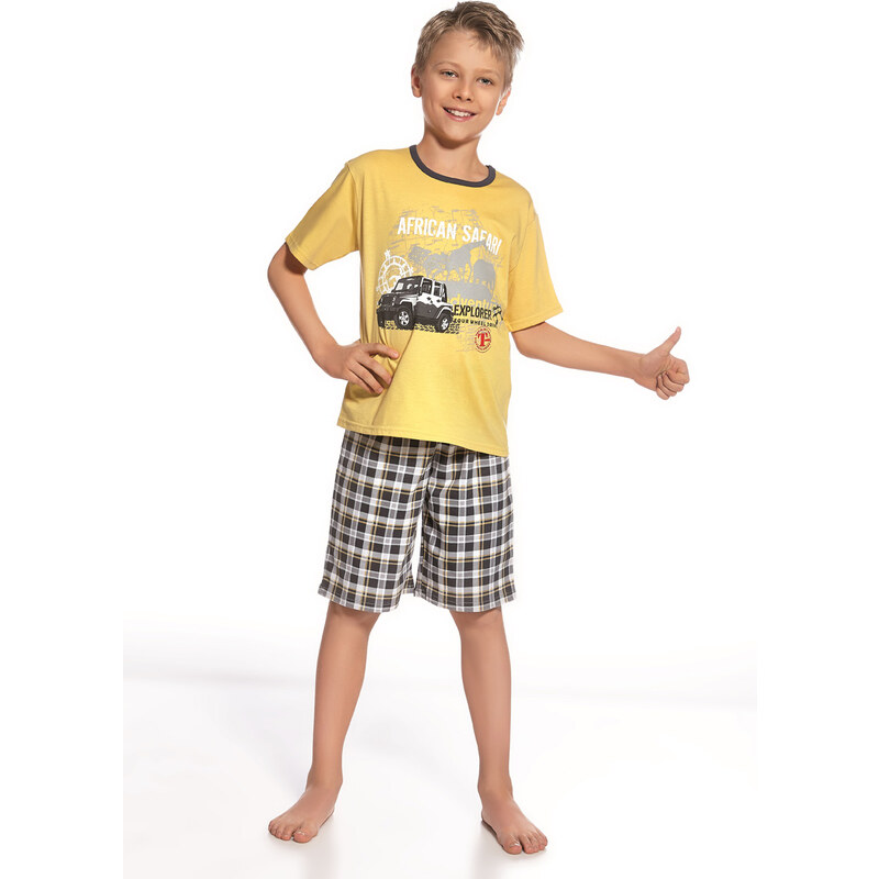Chlapecké pyžamo Cornette "Safari" YOUNG, KIDS, žlutá - šedá