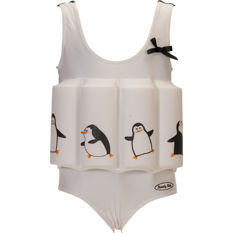 Beverly Kids Dívčí nadnášející plavky s tučňáky - bílé