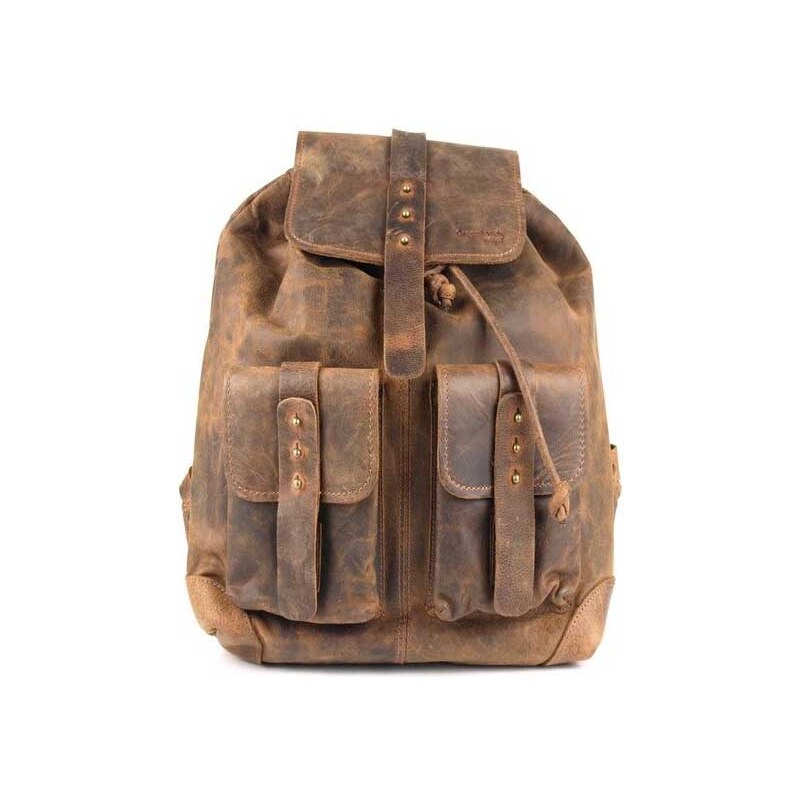 Kožený batoh GreenLand 2512-52, hnědá