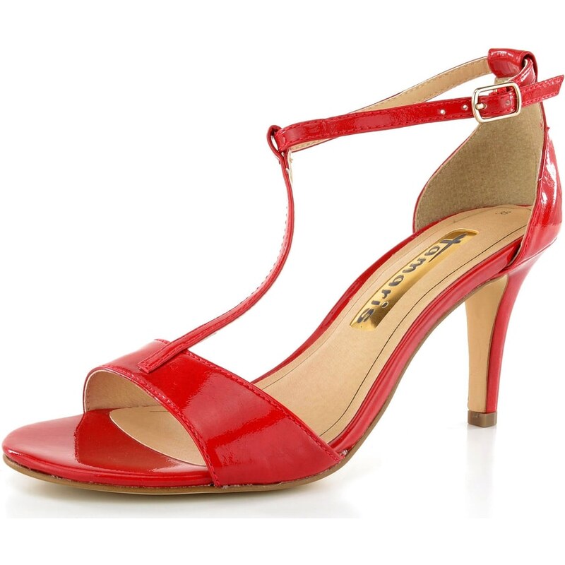Tamaris sandály lakované červené