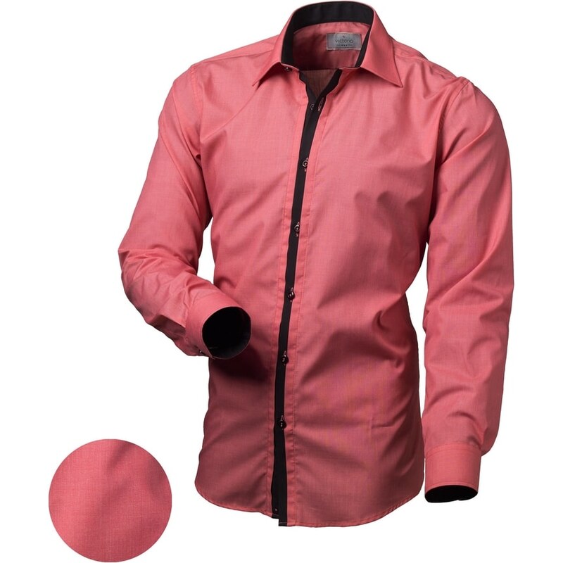 Victorio Růžová pánská košile slim fit V010