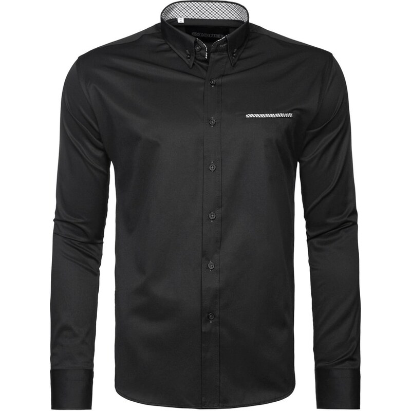 Černá pánská elegantní košile OZONEE 2225
