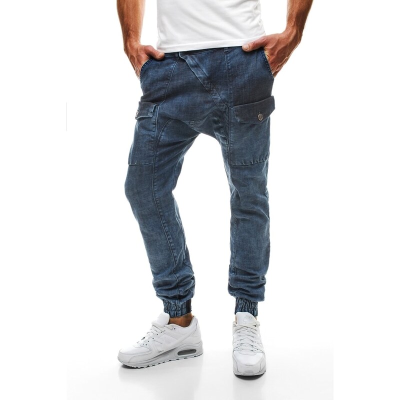 Modré stylové kalhoty OTANTIK 191