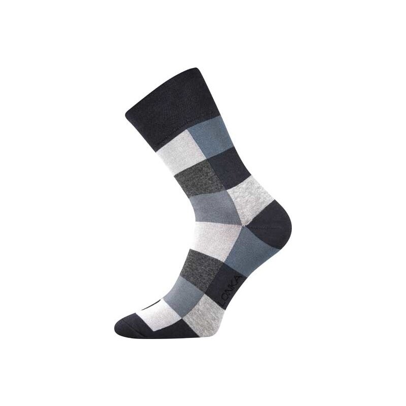 Lonka luxusní kostkované ponožky šedé