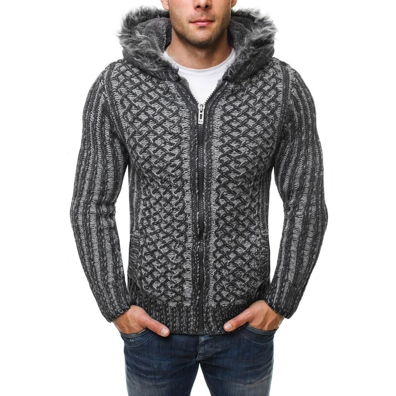 Tmavě šedý zimní svetr 4800