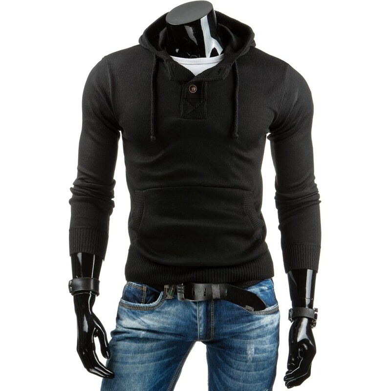 Pohodlný černý svetr pro pány (wx0687)