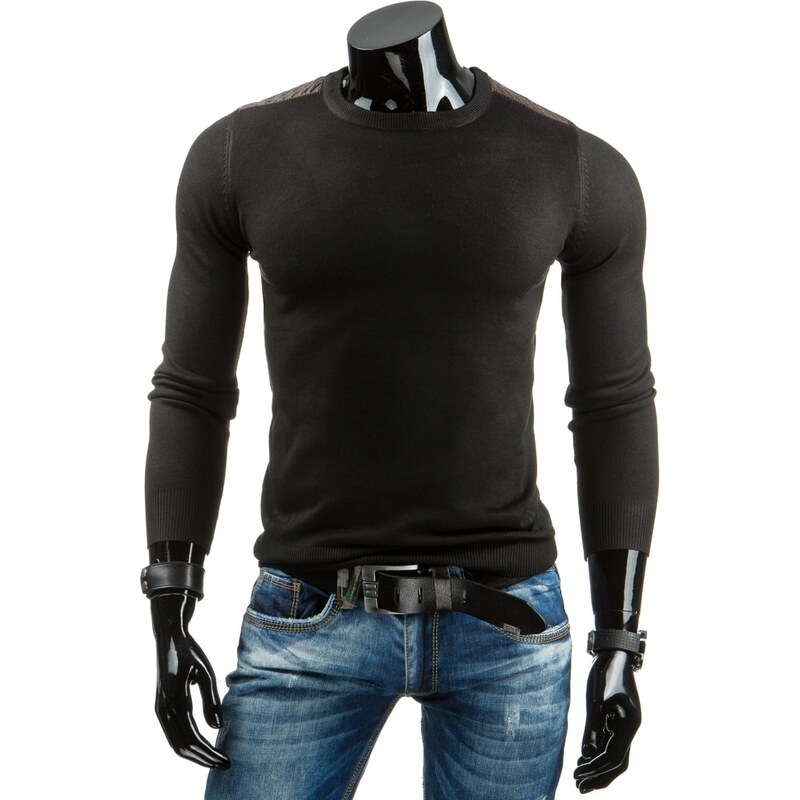 Pohodlný černý svetr pro pány (wx0691)