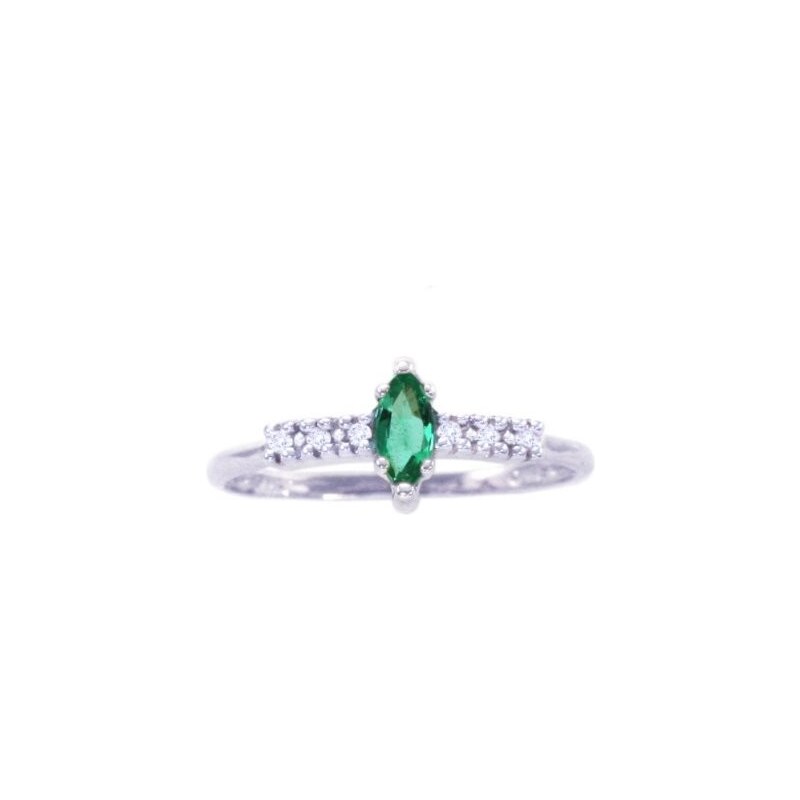 Smaragdový prsten s diamanty KLENOTA kln1023