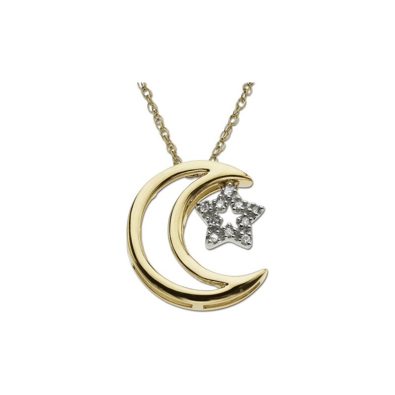 Dvoubarevný náhrdelník s diamantovou hvězdičkou KLENOTA