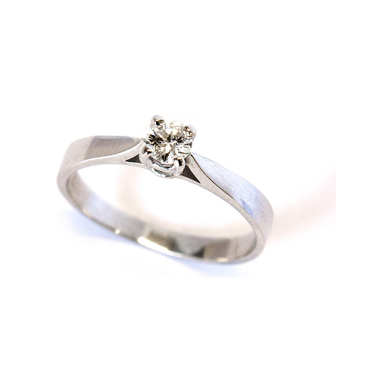 Zásnubní prsten z bílého zlata s diamantem, 0.33 kt KLENOTA