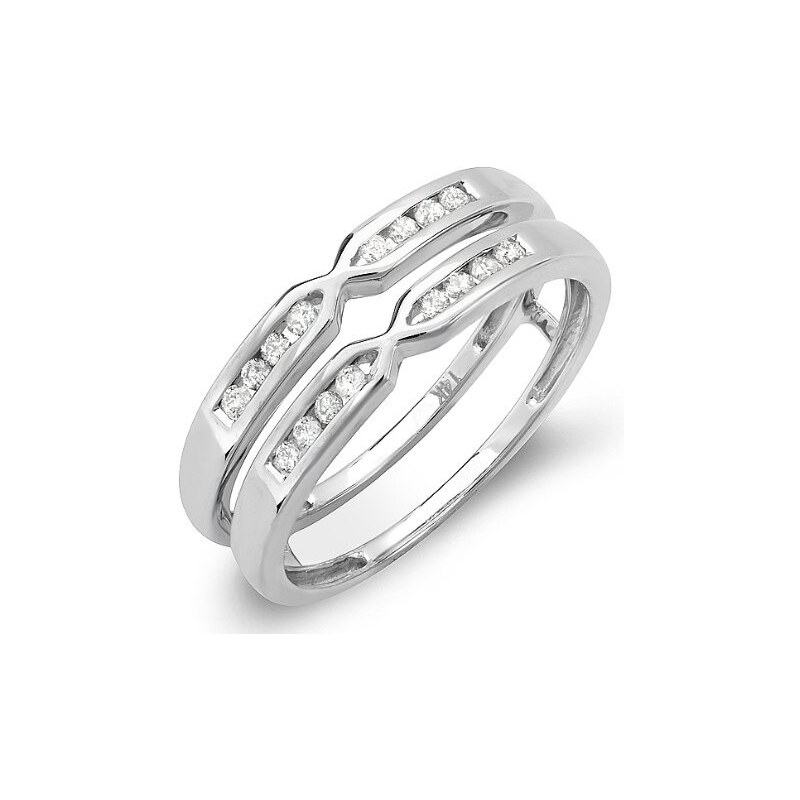 Dvojitý prsten s diamanty KLENOTA