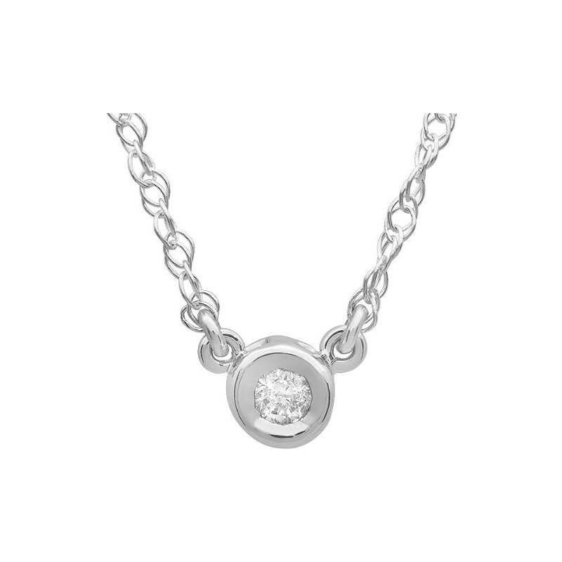 Jednoduchý náhrdelník s diamantem KLENOTA