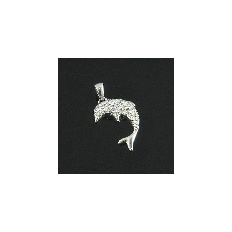 KLENOTA Diamantový přívěsek ve tvaru delfína s diamanty