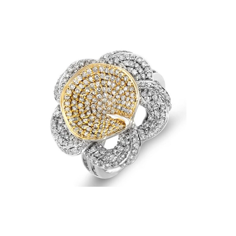 KLENOTA Diamantový prsten z bílého zlata