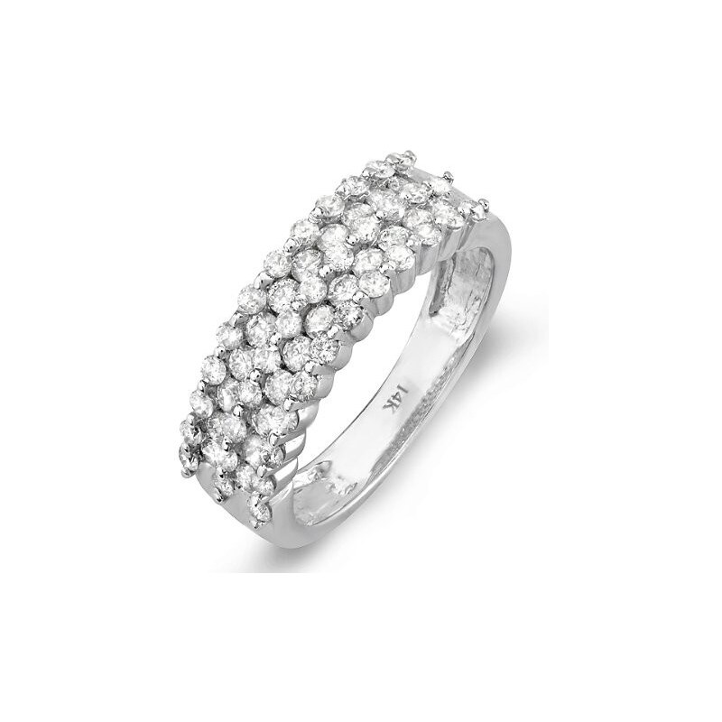 KLENOTA Výroční prsten z bílého zlata s diamanty