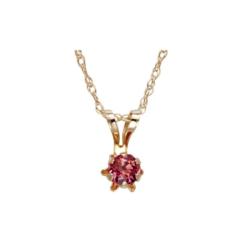 Zlatý náhrdelník pro děti s růžovým turmalínem KLENOTA