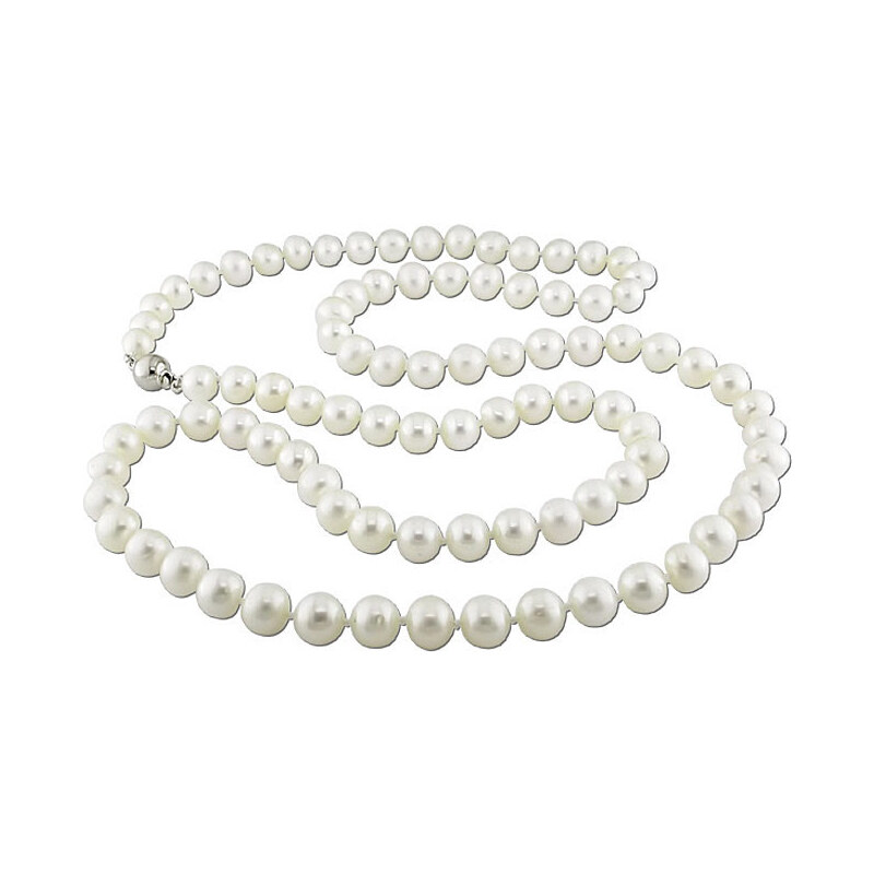 Bílý perlový náhrdelník KLENOTA