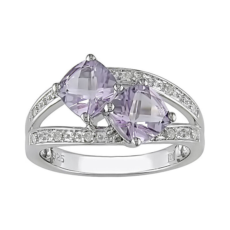 Stříbrný prsten Rose de France s brilianty KLENOTA