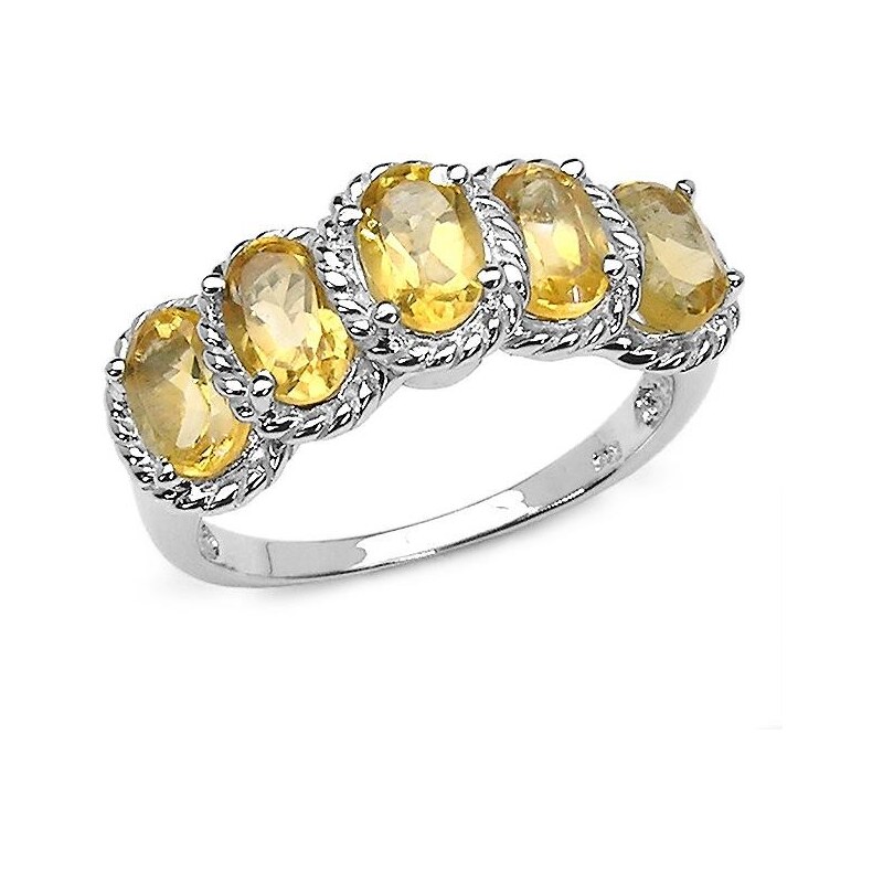 Stříbrný prsten s citríny KLENOTA