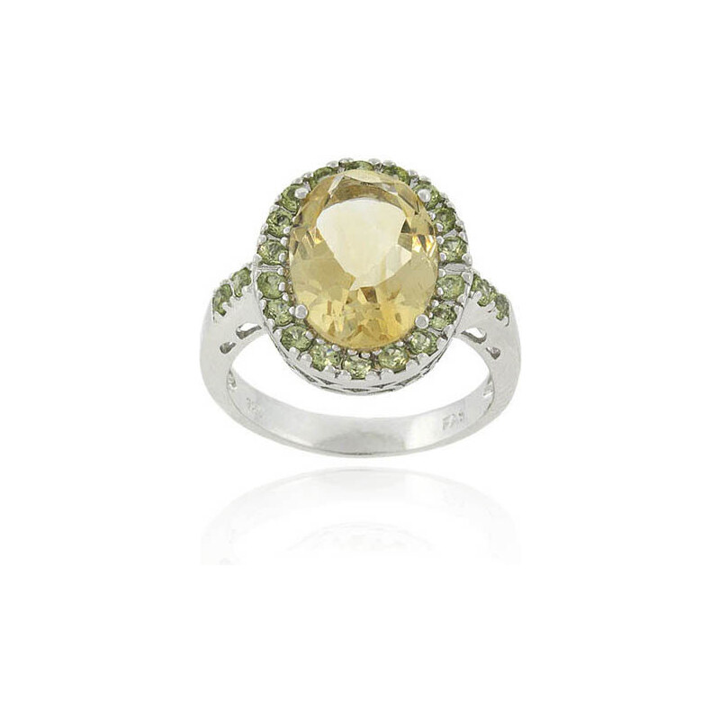 Stříbrný prsten s citrínem KLENOTA