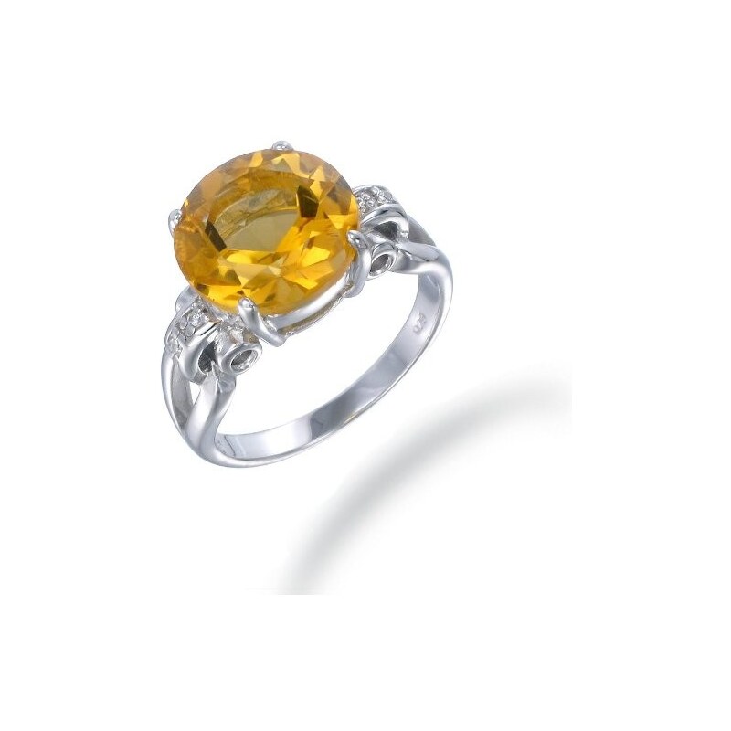 Prsten ze stříbra s krásným citrínem KLENOTA